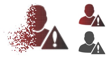 Yarı ton Kullanıcı hata simgesi noktalı ışıltı