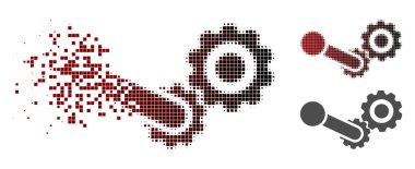 Kırık piksel yarı ton motoru simgesini