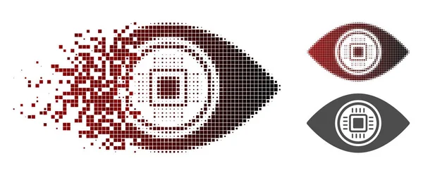 Decomposed Dotted Halftone Robotics Vision Icon — Stock Vector