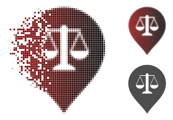 Искра пикселя полутоновая значок веса справедливого маркера
