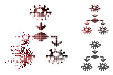 Nokta yarı ton salgın büyüme düzeni simgesini çözünmüş