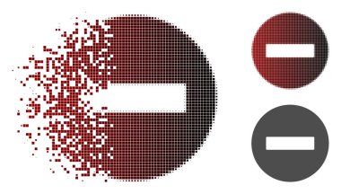 Parçalanmış Pixelated simgesi yasak noktalı resim