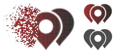 Kırık nokta yarı ton yer işaretleri simgesi