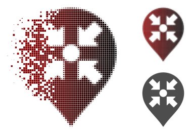 Çözünmüş nokta yarı ton toplantı noktası işareti simgesi