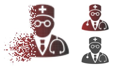 Kaybolan piksel yarı ton hekim simgesi