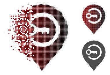 Rendelenmiş noktalı yarım ton anahtar oturum açma işareti simgesi