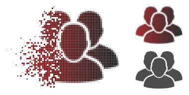 Rendelenmiş piksel yarı ton Kullanıcı grubu simgesi