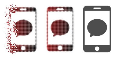 Yarı ton Smartphone sohbet ileti simgesi noktalı ışıltı