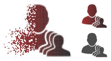 Toz Pixelated yarı ton Kullanıcı simgesi piyonlar