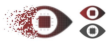 Kırık nokta yarı ton biyonik göz devre simgesini