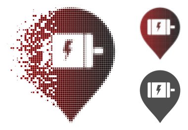 Dağınık nokta yarı ton elektrik motoru işareti simgesi