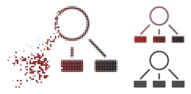 Hasarlı Pixelated yarı ton hiyerarşi simgesi