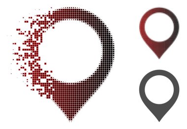 Dağınık piksel yarı ton harita işareti simgesi