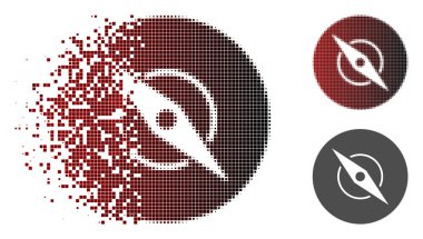 Piksel yarı ton pusula simgesini dağılmakta