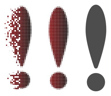 Kırık Pixelated noktalı ünlem işareti simgesi