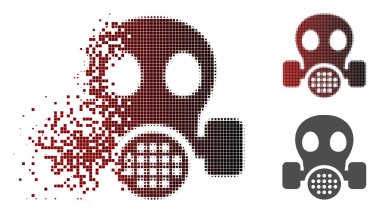 Hasarlı Pixelated yarı ton gaz maskesi simgesi