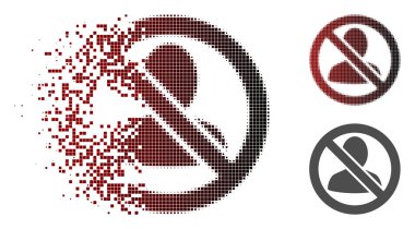 Tahribe Pixelated yarı ton kısıtlı kullanıcı simgesi