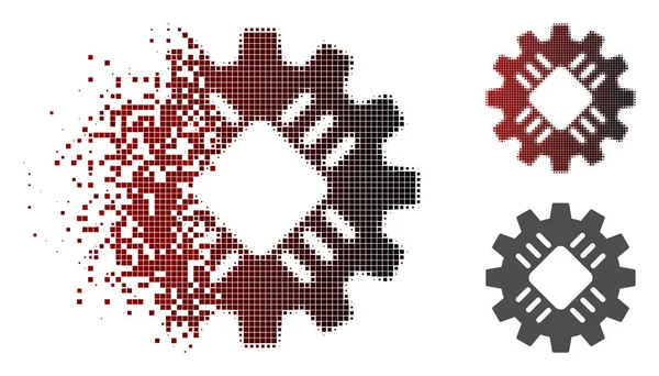 Hasarlı noktalı yarım ton donanım dişli simgesini