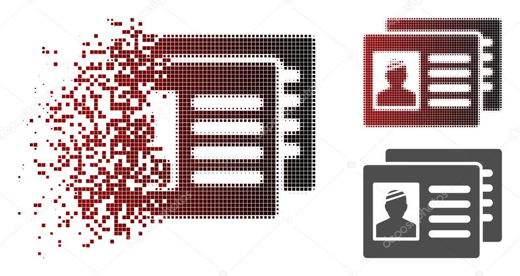 Moving Pixel Halftone Patient Cards Icon