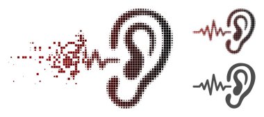 Pixelated sinyal simgesi işitme yarı ton ışıltı