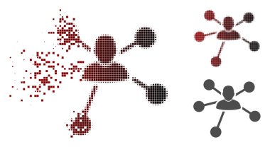 Hasarlı nokta yarı ton Kullanıcı ilişkileri simgesi