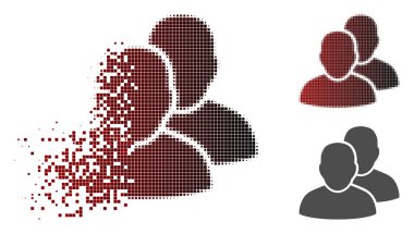 Harcanmış Pixelated yarı ton Kullanıcı simgesi