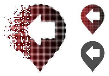 Kırık noktalı noktalı resim sol ok işareti simgesi