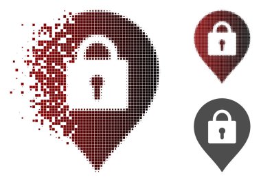 Hareketli Pixelated yarı ton soyunma işareti simgesi