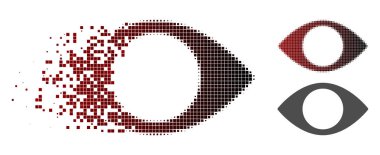 Ayrılmış nokta yarı ton kör göz simgesini