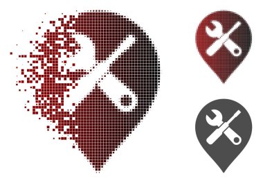 Toz piksel noktalı resim onarım araçları harita işareti simgesi