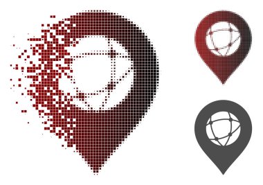 Işıltı Pixelated noktalı resim küre işareti simgesi