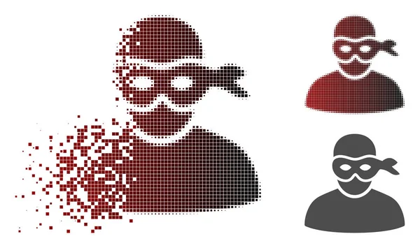 Faísca Pixel Halftone Anonimious Thief Ícone —  Vetores de Stock