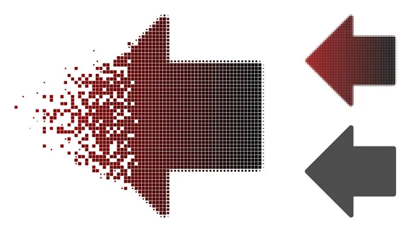 Geschredderter Punkt Pfeil links Symbol — Stockvektor