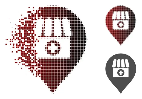 Kaybolan Pixelated yarı ton eczane işareti simgesi