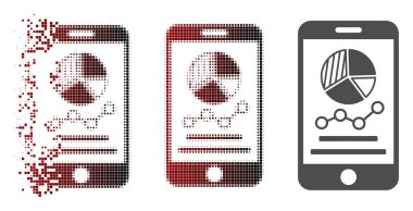 Tahribe piksel yarı ton mobil grafikler simgesi
