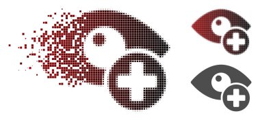 Hareketli nokta yarı ton vizyon tıbbi çapraz simgesi