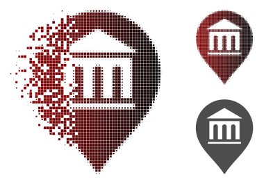 Rendelenmiş piksel noktalı resim Müzesi işareti simgesi