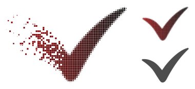 Dağınık Pixelated noktalı resim Evet simgesi