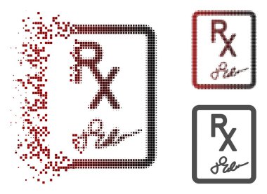 Kaybolan noktalı yarım ton reçete sayfa simgesi