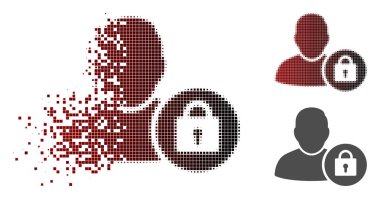 Pixelated yarı ton eriterek Kullanıcı simgesi kilitli