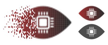 Dağılmakta noktalı yarım ton yapay görme simgesi