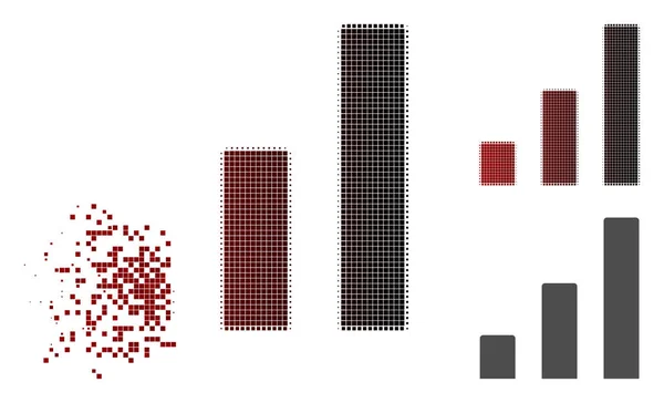 Sparkle Pixelated halvton diagram ikon — Stock vektor