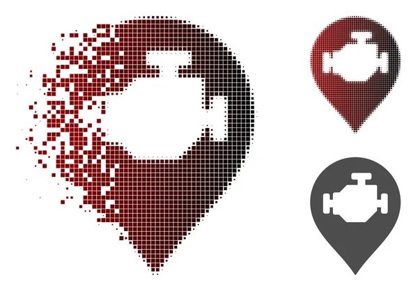 Kırık Pixelated yarı ton motor işareti simgesi