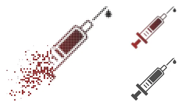 Sparkle Pixel polotónů injekce ikona — Stockový vektor