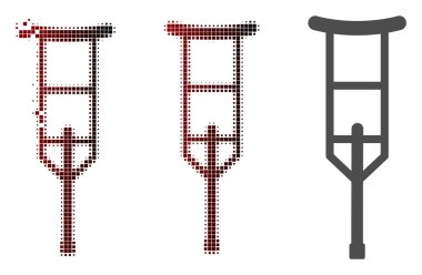 Kaybolan Pixelated yarı ton koltuk değneği simgesi