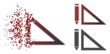 Pixelated yarı ton proje tasarım simgesi harcanmış