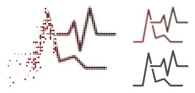 Kaybolan nokta noktalı çizgi grafikler simgesi