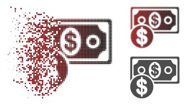 Ayrıştırılmış noktalı yarım ton para simgesi