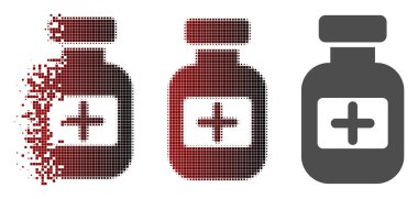 Hasarlı nokta yarı ton ilaç Phial simgesi