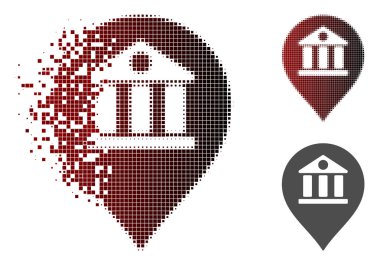 Parçalanmış Pixelated yarı ton banka işareti simgesi